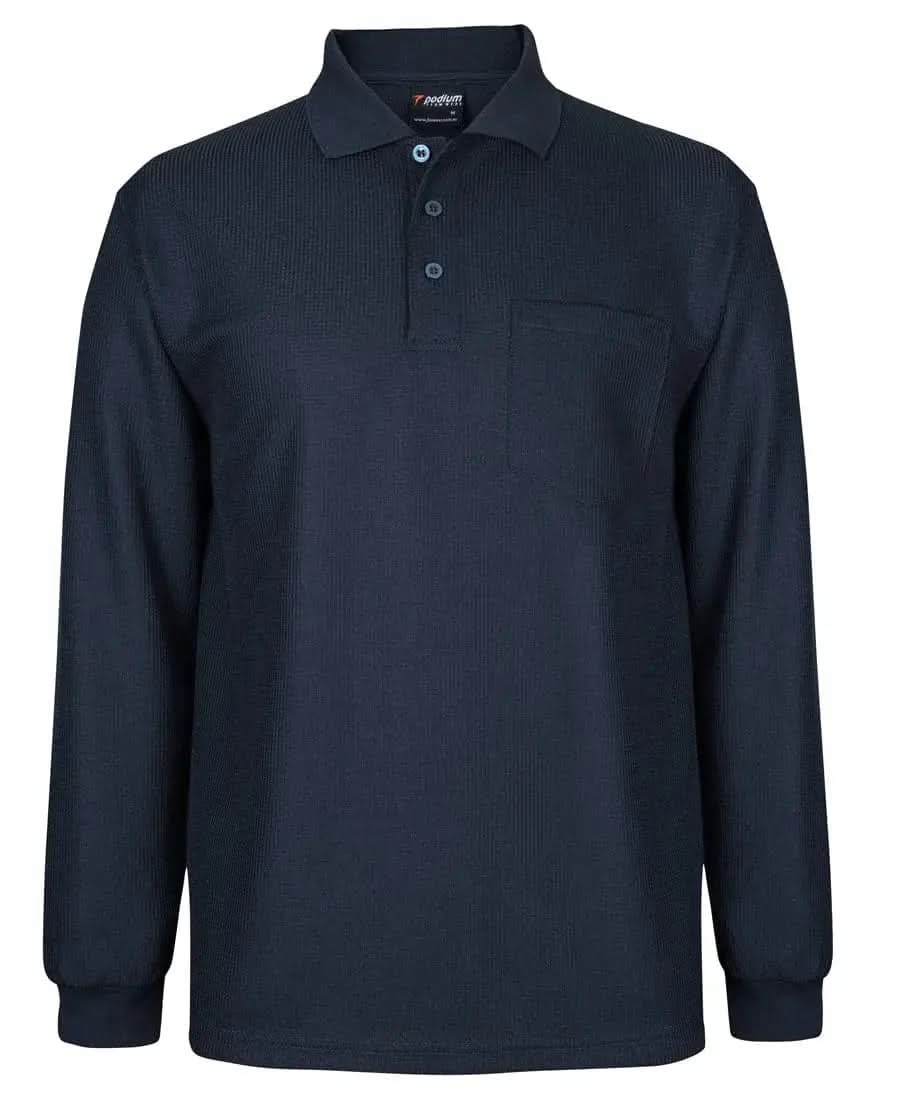 JB'S Long Sleeve Waffle Pocket Polo Shirt 7WPL Metro Workwear.